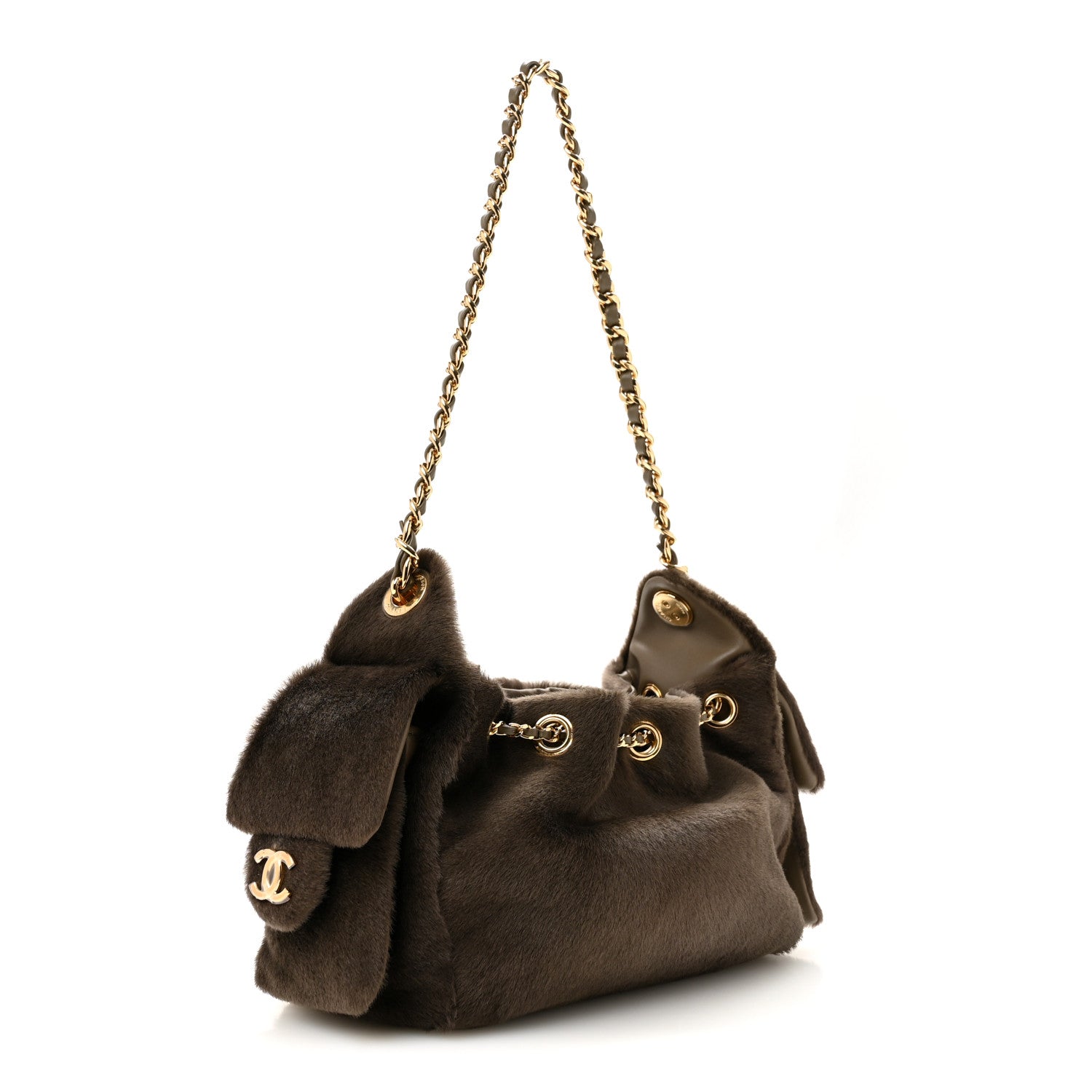 Chanel Pony Hair Mini Chanel 25 Handbag Dark Khaki 3 of 10