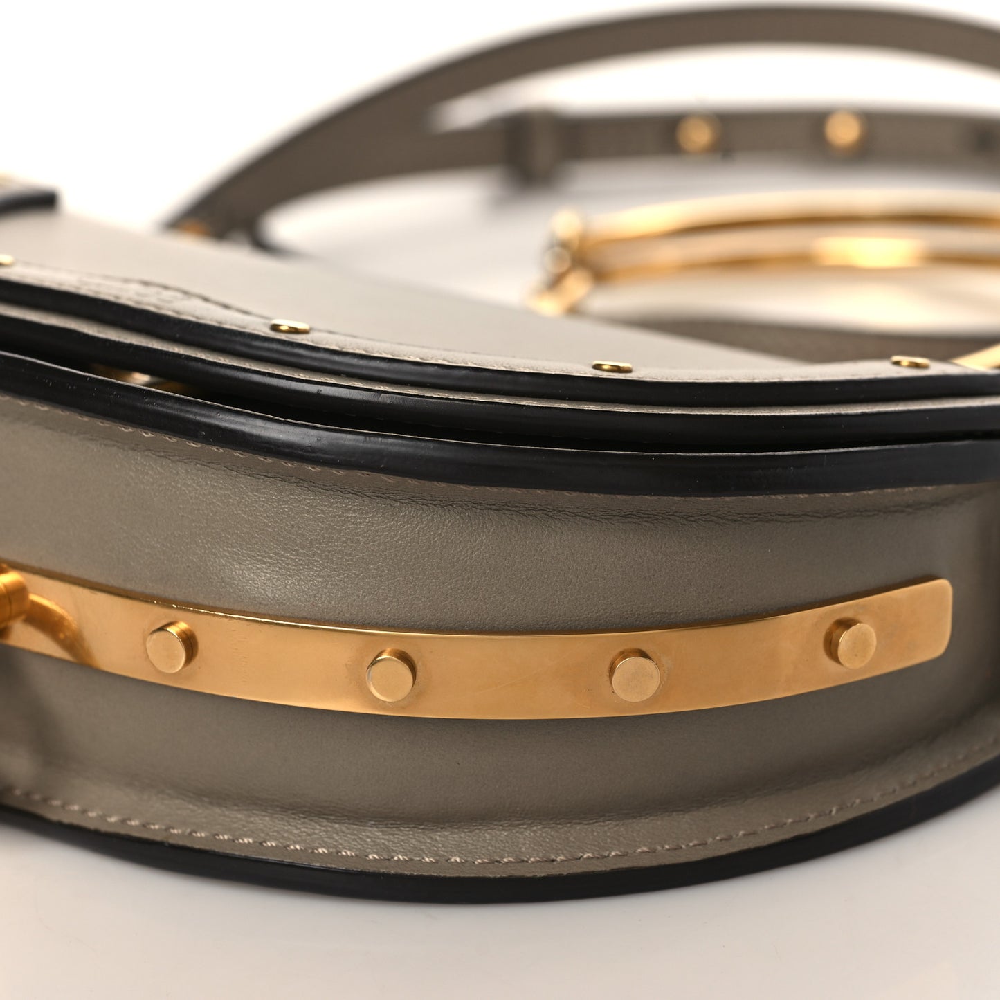 Calfskin Small Nile Bracelet Minaudiere Bag Motty Grey