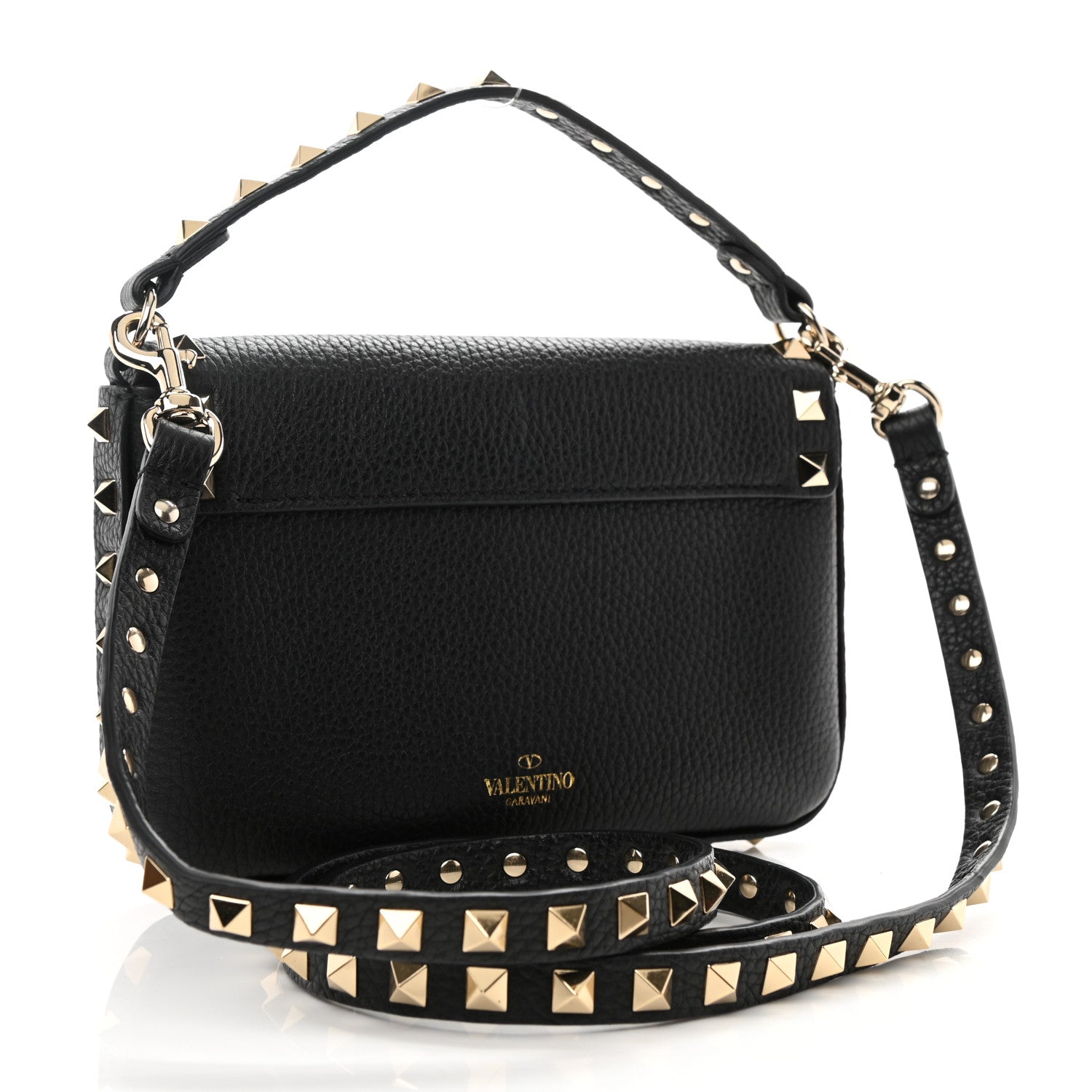 Valentino Garavani Grainy Calfskin Rockstud Crossbody Pouch Black 2 of 7