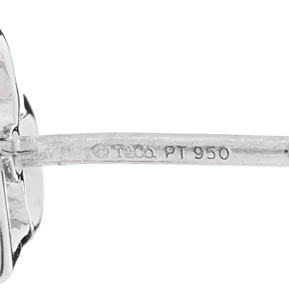 Tiffany Platinum Diamond Heart Stud Earrings 4 of 5