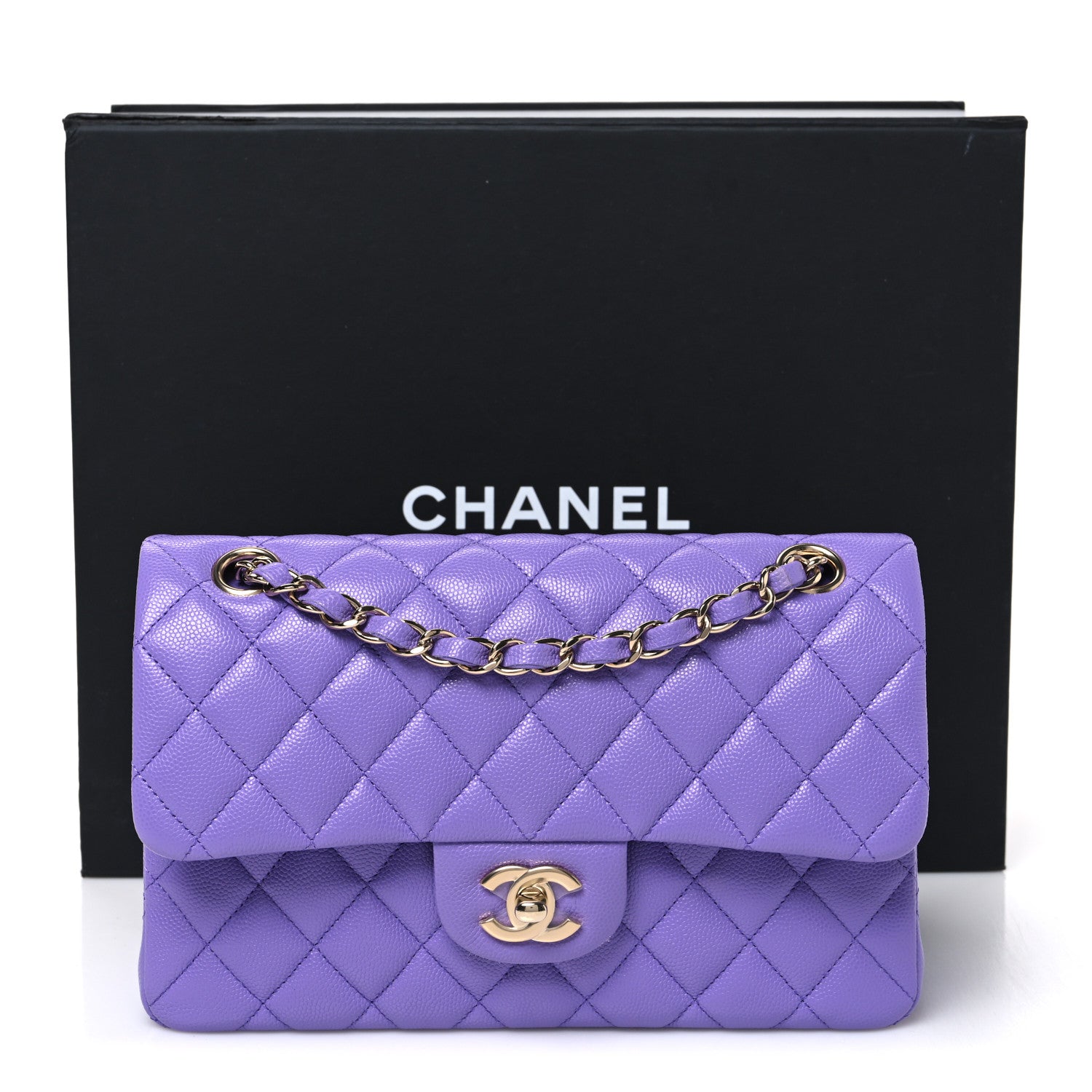 Chanel Caviar Quilted Small Double Flap Purple 10 of 10