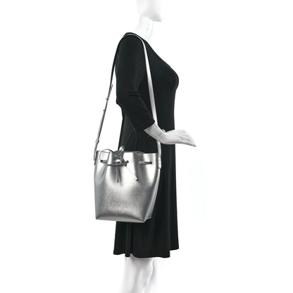 Mansur Gavriel Metallic Calfskin Bucket Bag Silver 2 of 10