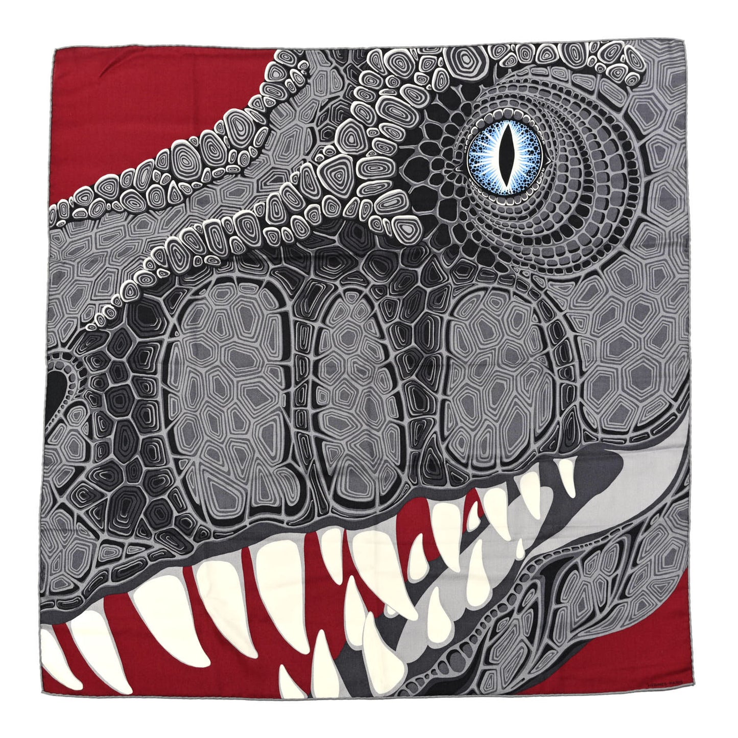 Cashmere Silk AAAAARGH Scarf 100 Gris Moyen Bordeaux
