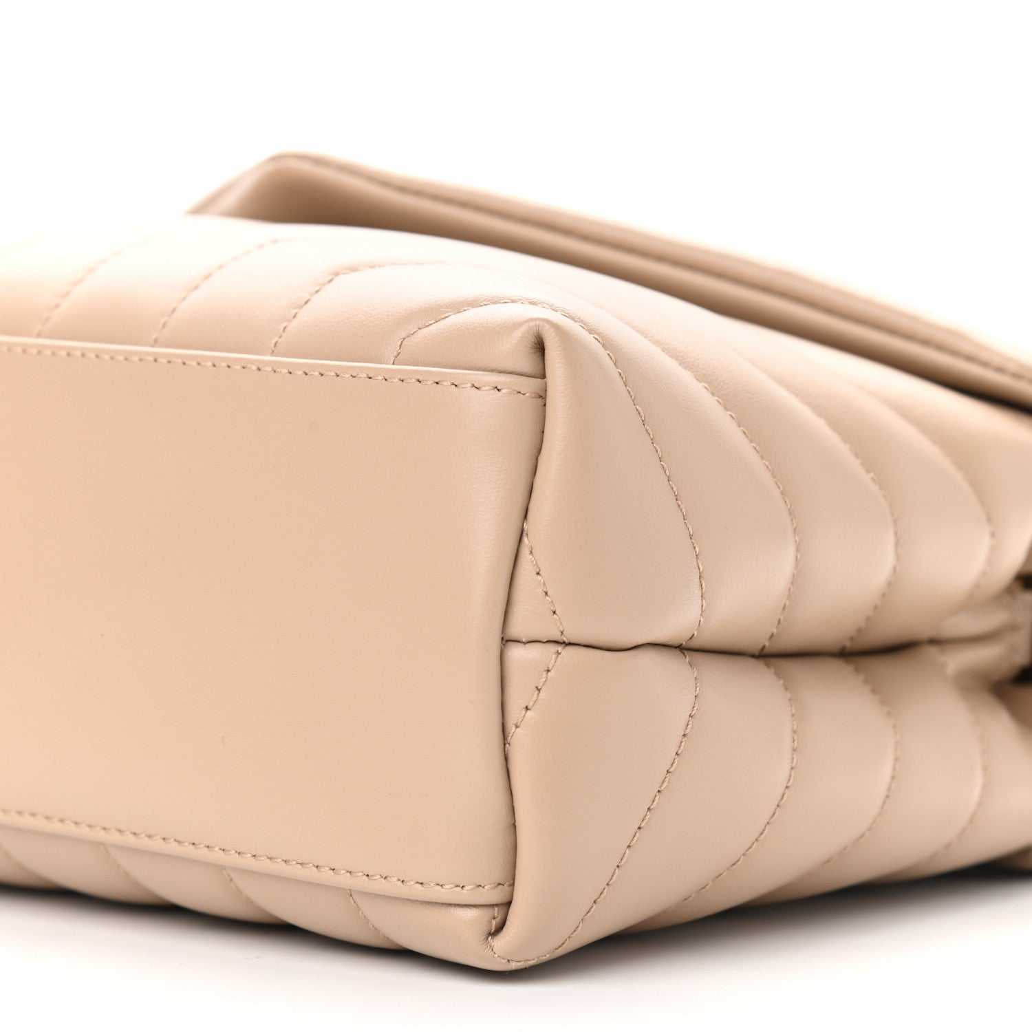 Saint Laurent Calfskin Y Quilted Monogram Small Loulou Chain Satchel Dark Beige 9 of 9