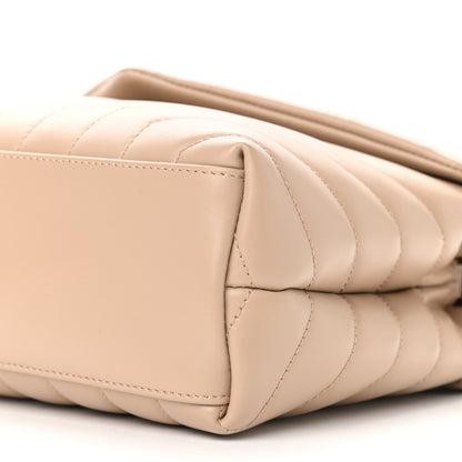 Saint Laurent Calfskin Y Quilted Monogram Small Loulou Chain Satchel Dark Beige 9 of 9