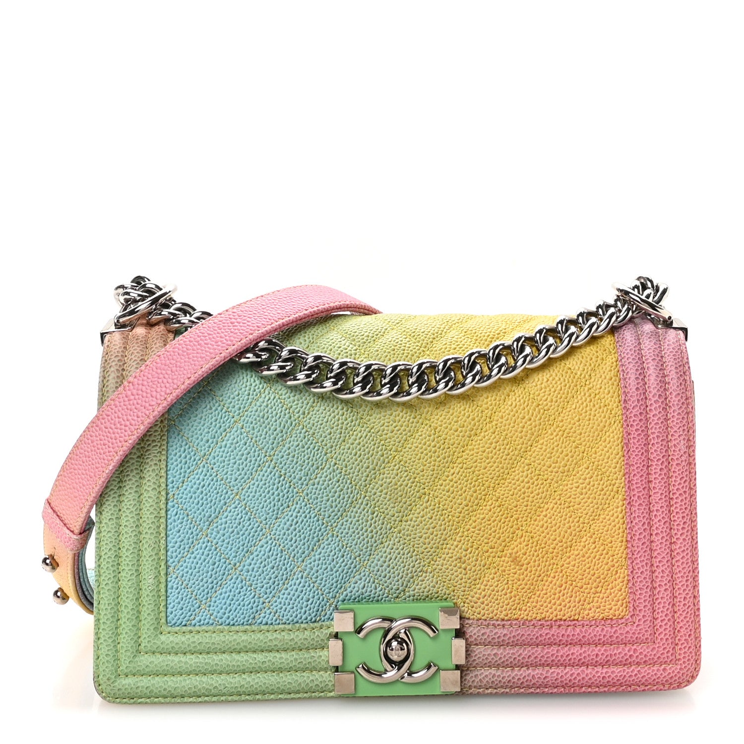 Chanel Caviar Quilted Medium Cuba Rainbow Boy Flap Multicolor 1 of 11