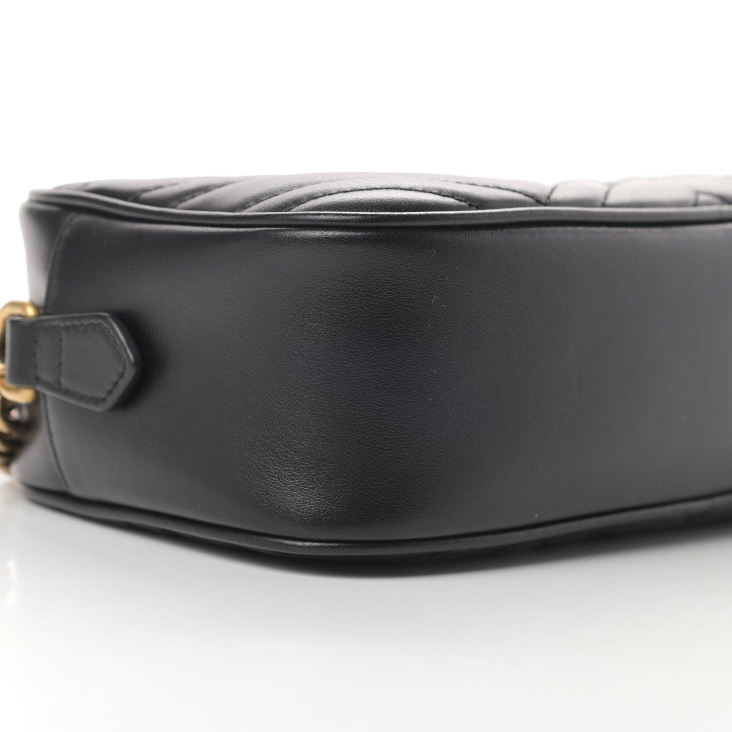 Calfskin Matelasse Small GG Marmont Chain Shoulder Bag Black