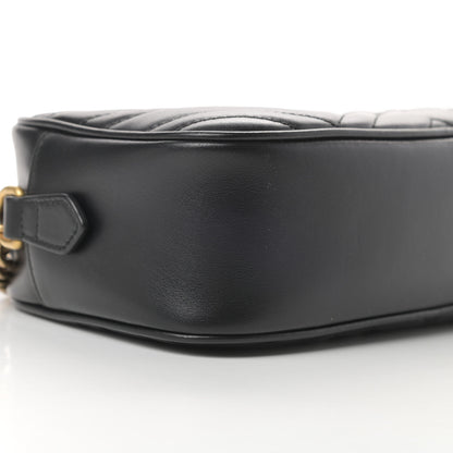 Gucci Calfskin Matelasse Small GG Marmont Chain Shoulder Bag Black 9 of 11