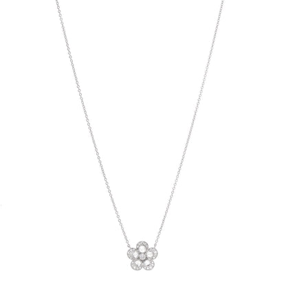 Tiffany Platinum Diamond Small Enchant Flower Pendant Necklace 1 of 5
