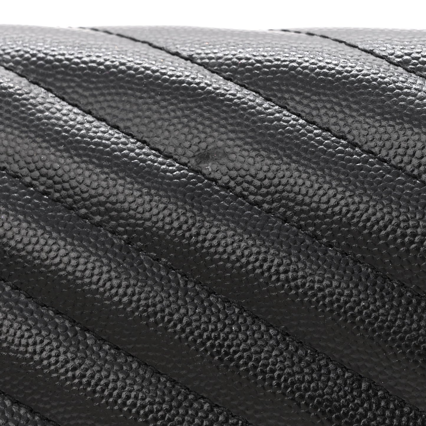 Grain De Poudre Matelasse Chevron Monogram Monochrome Chain Wallet Black