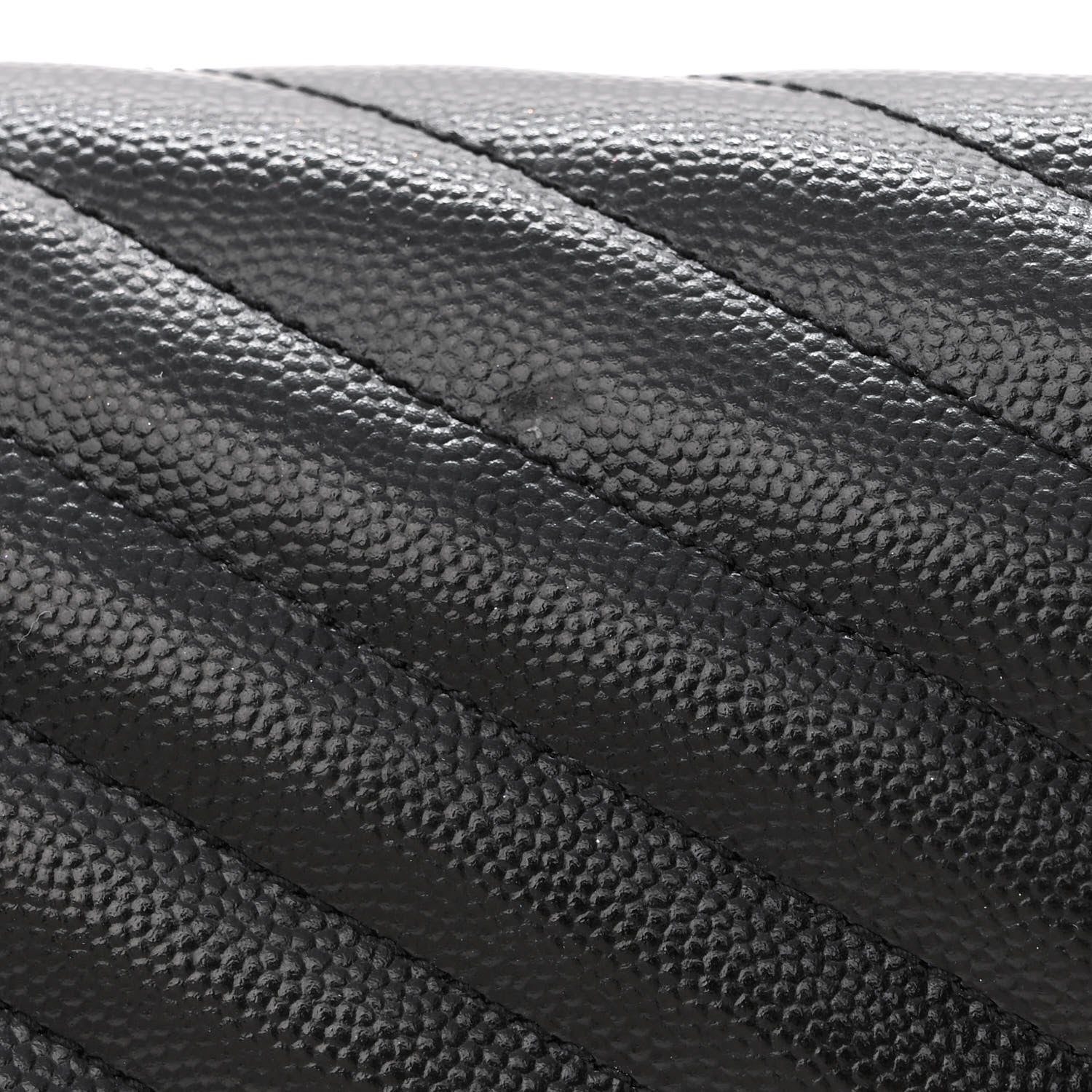 Saint Laurent Grain De Poudre Matelasse Chevron Monogram Monochrome Chain Wallet Black 13 of 13