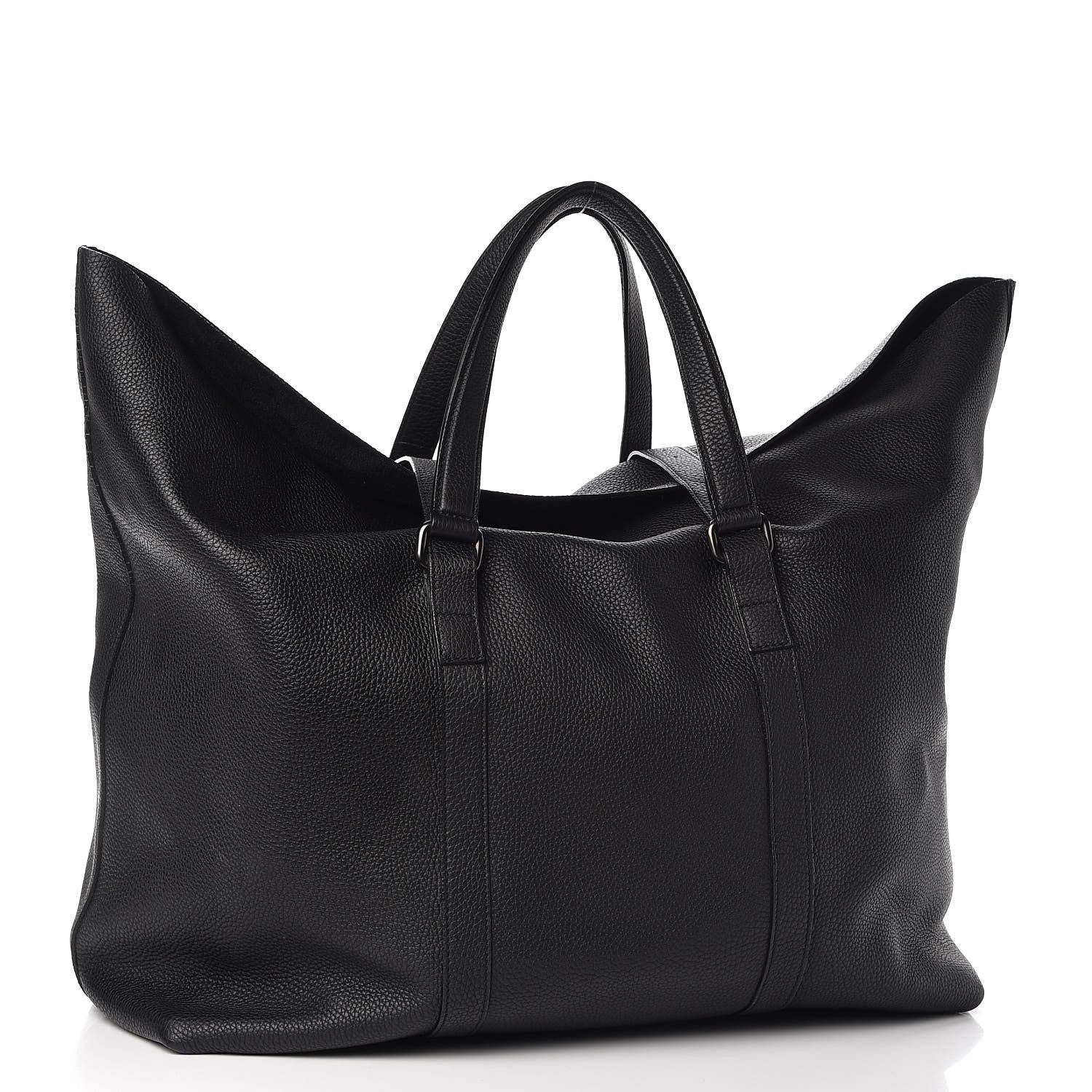 Gucci Pebbled Calfskin Carry On Duffle Black 3 of 9