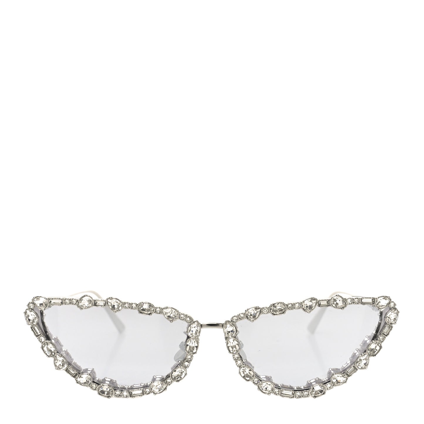 Metal Crystal MissDior B1U Butterfly Mirror Sunglasses Silver