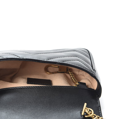 Gucci Calfskin Matelasse Super Mini GG Marmont Shoulder Bag Black 4 of 10