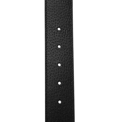 Gucci Textured Dollar Calfskin Nickel Double G 40mm Belt 85 34 Black 5 of 5