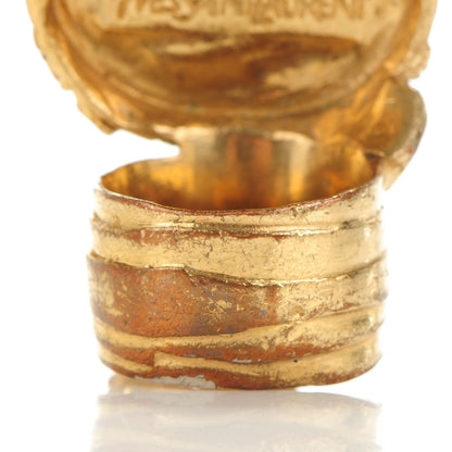 Saint Laurent Glass Cabochon Arty Ovale Ring 7 Gold Pink 4 of 5