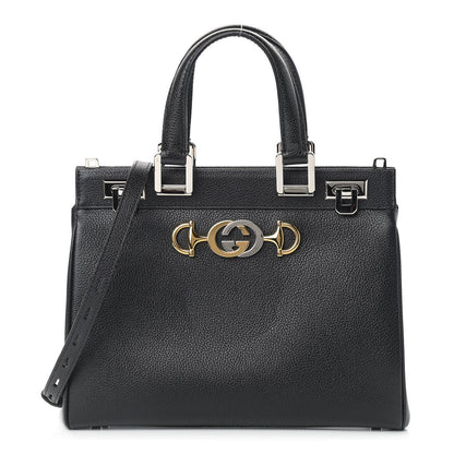 Gucci Grainy Calfskin Small Zumi Top Handle Bag Black 1 of 13