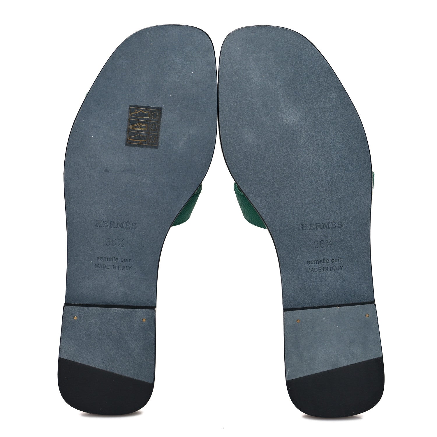 Hermes Epsom Oran Sandals 36.5 Vert Cactus 5 of 10