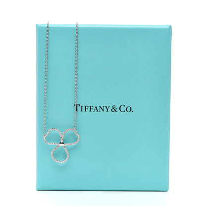 Tiffany Platinum Diamond Large Paper Flowers Pendant Necklace 6 of 6