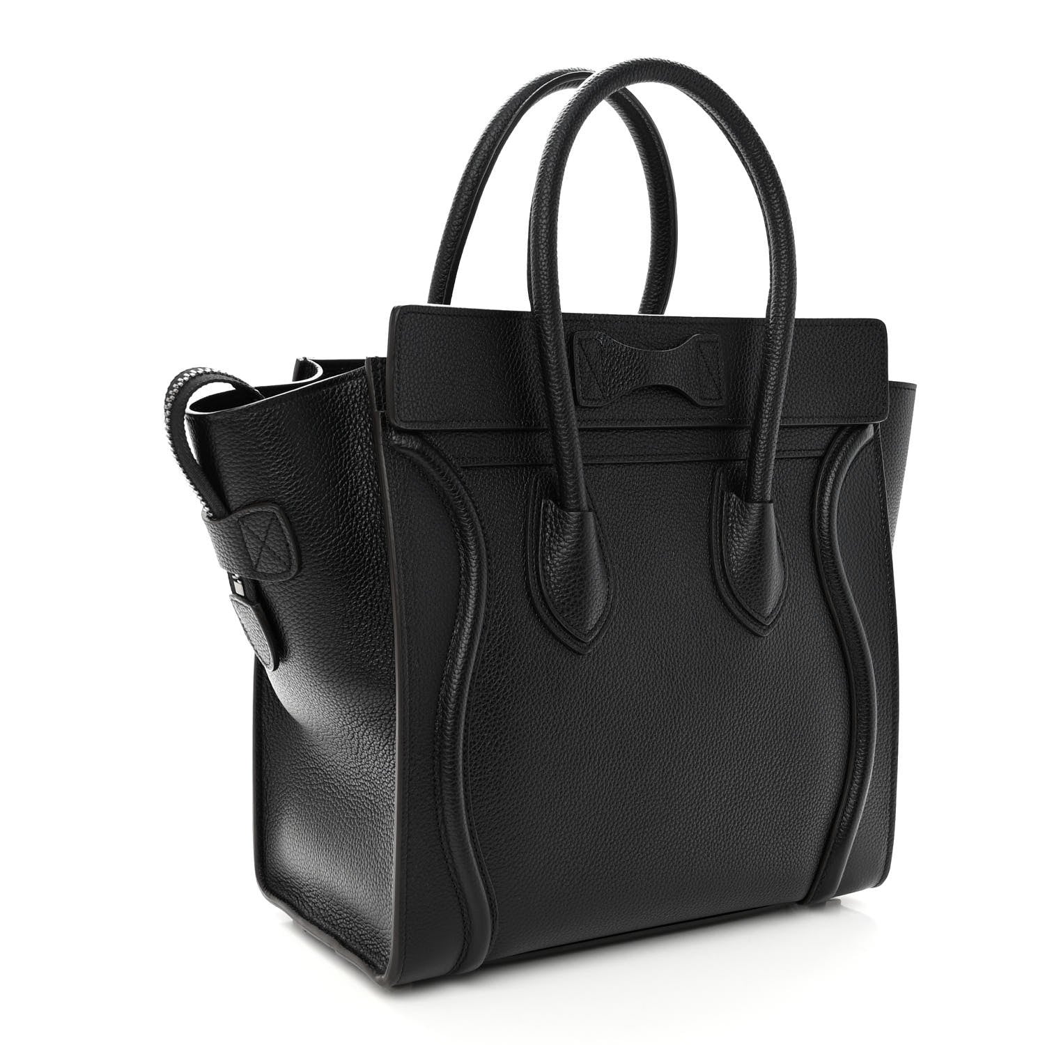Celine Drummed Calfskin Micro Luggage Black 3 of 10