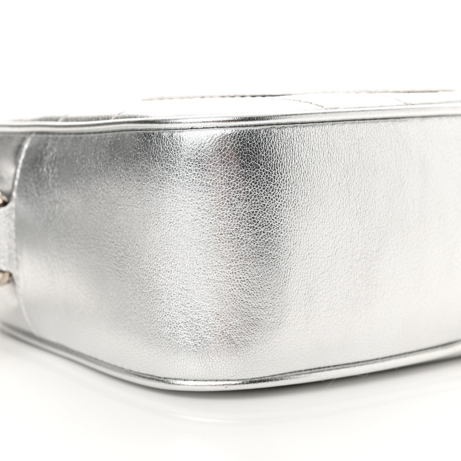 Gucci Metallic Sakai Be Green Calfskin Diagonal Stitched Small Blondie Shoulder Bag Silver 9 of 10