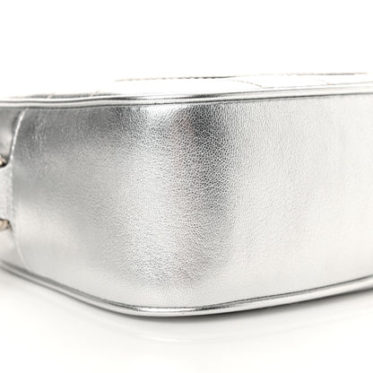 Gucci Metallic Sakai Be Green Calfskin Diagonal Stitched Small Blondie Shoulder Bag Silver 9 of 10