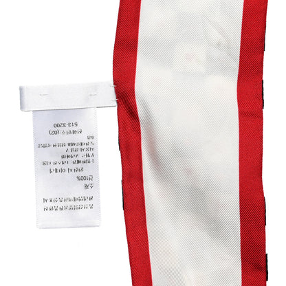 Christian Dior Silk Checkered DiorAmour Mitzah Scarf White Red Black 4 of 4