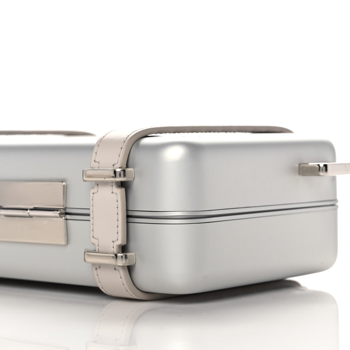 X RIMOWA Aluminum Personal Clutch On Strap Silver
