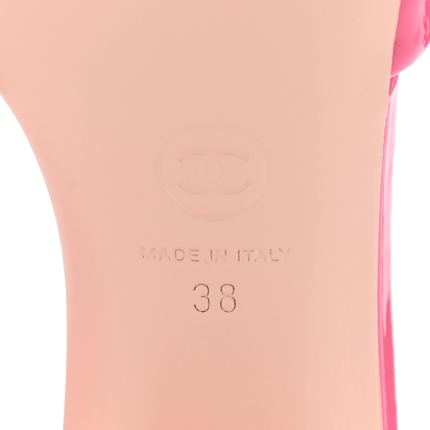 Patent Calfskin CC Mules 38 Dark Pink Light Pink