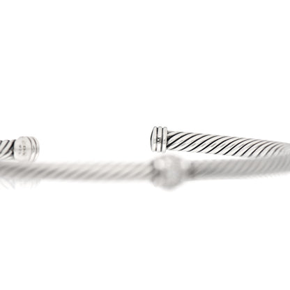 David Yurman Sterling Silver Diamond 4mm Cable Classics Station Bracelet 4 of 4