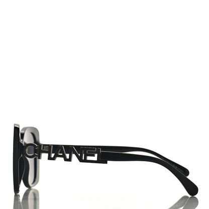 Chanel Acetate Strass Polarized Square Sunglasses 5422-B Black 3 of 7