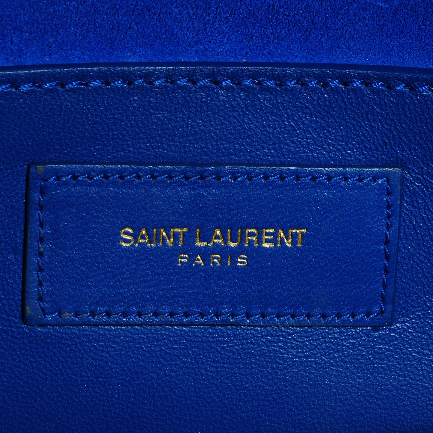 Textured Patent Calfskin Classic Monogramme Clutch Royal Blue