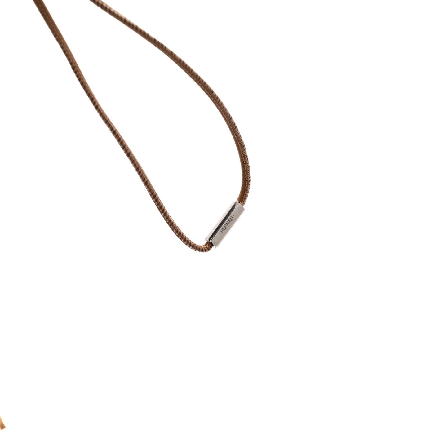 Buffalo Horn Lacquer H Equipe Pendant Necklace Sable