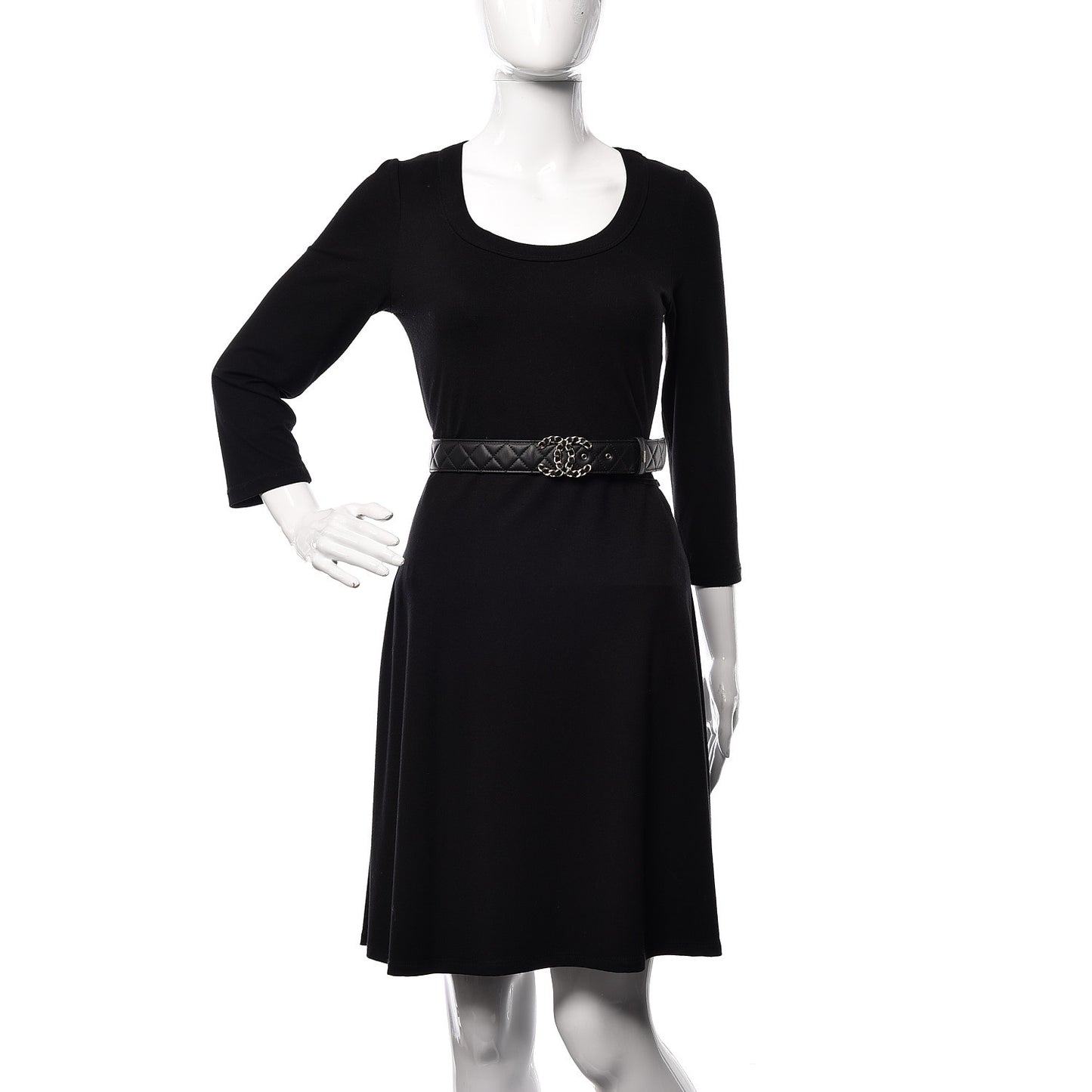 Lambskin Quilted CC Chain Belt 95 38 Black