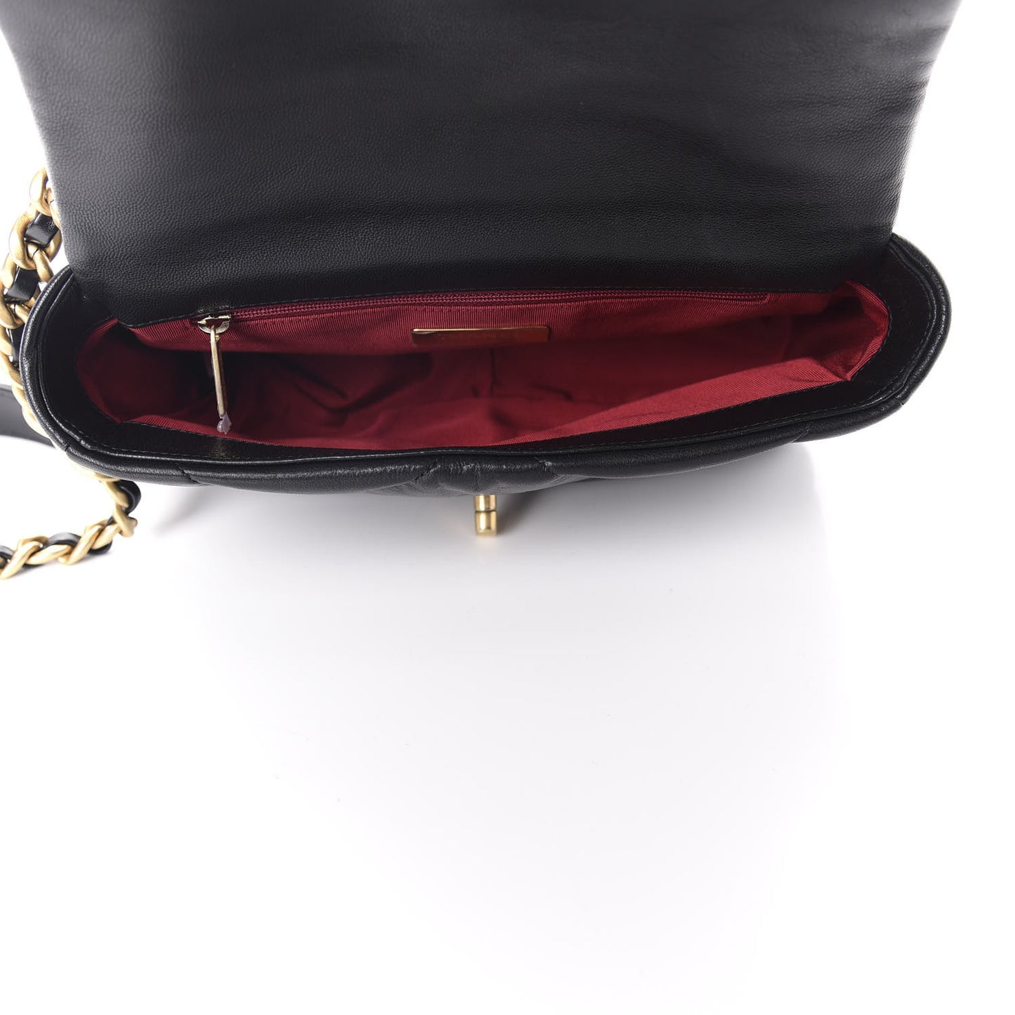 Goatskin Quilted Medium 19 Flap Black