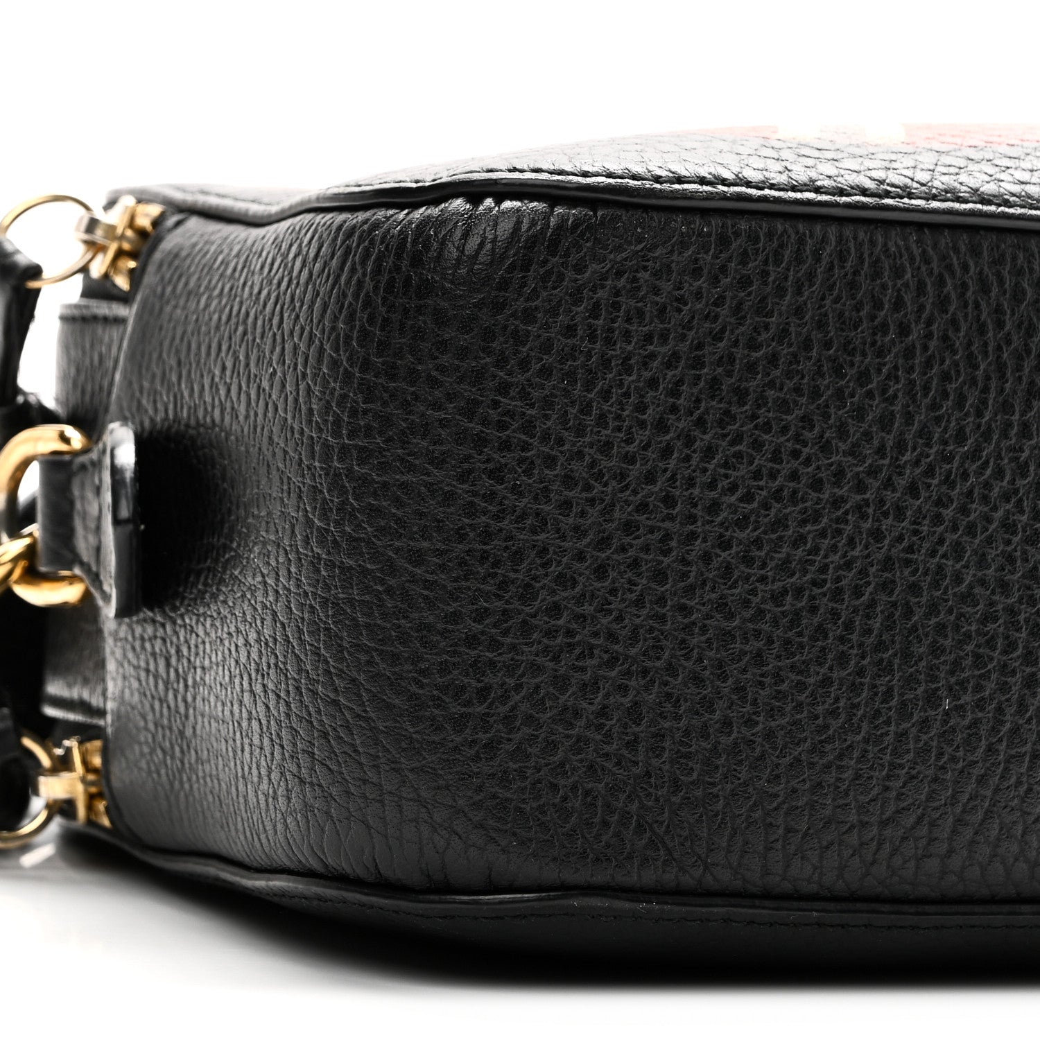 Gucci Grained Calfskin Sylvie Web Kingsnake Small Camera Bag Black Multicolor 10 of 12