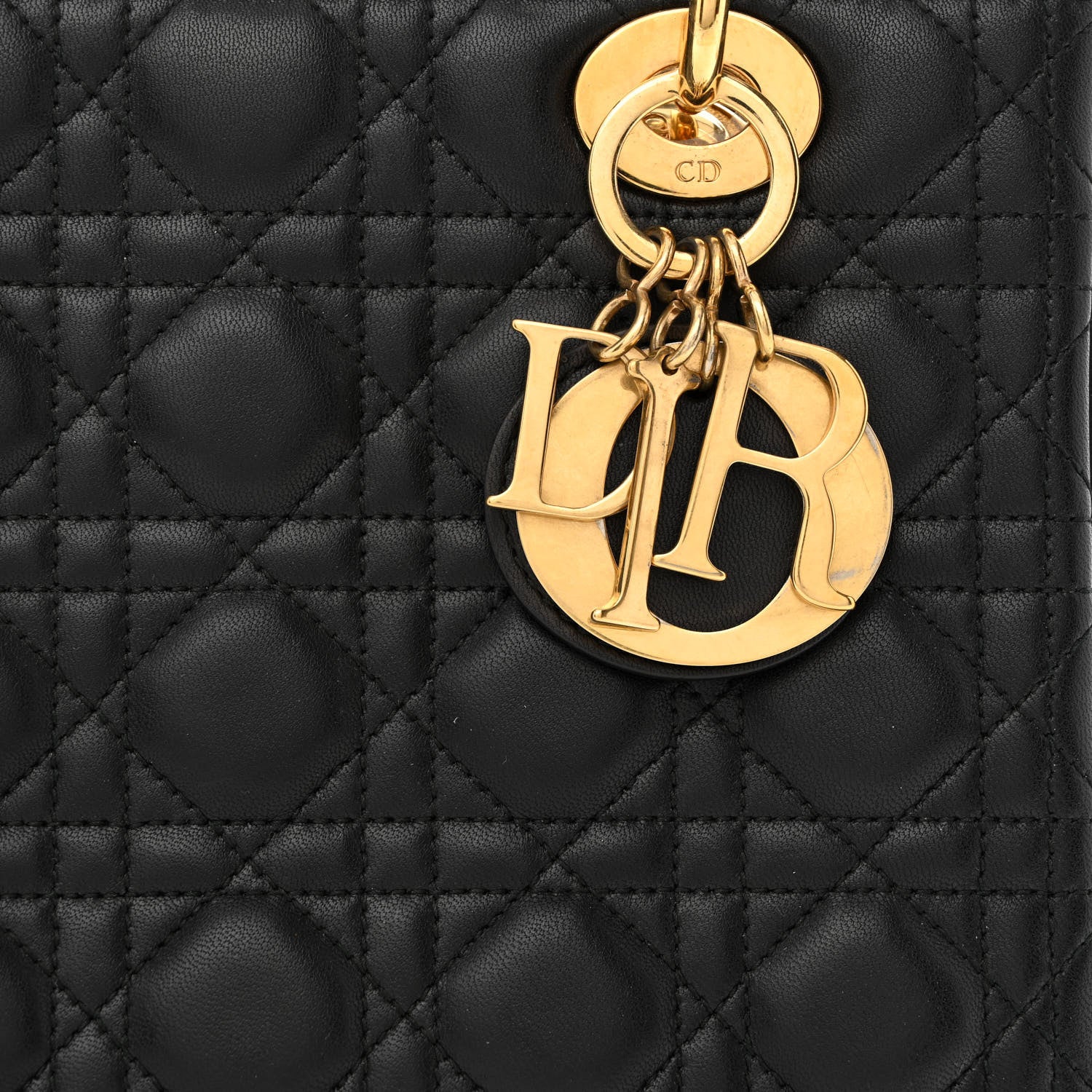 Christian Dior Lambskin Cannage Medium Lady Dior Black 8 of 10