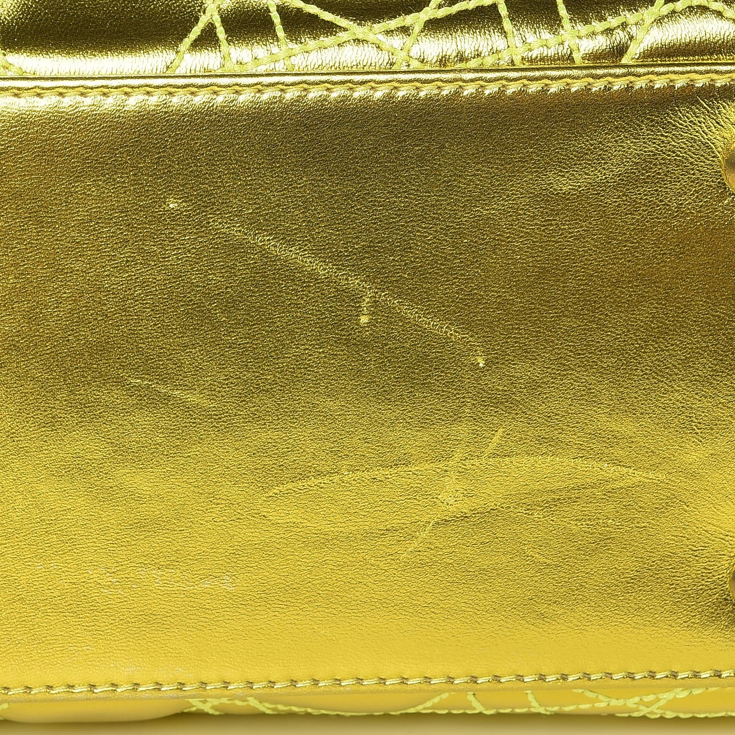Metallic Lambskin Cannage Medium Anselm Reyle Lady Dior Yellow