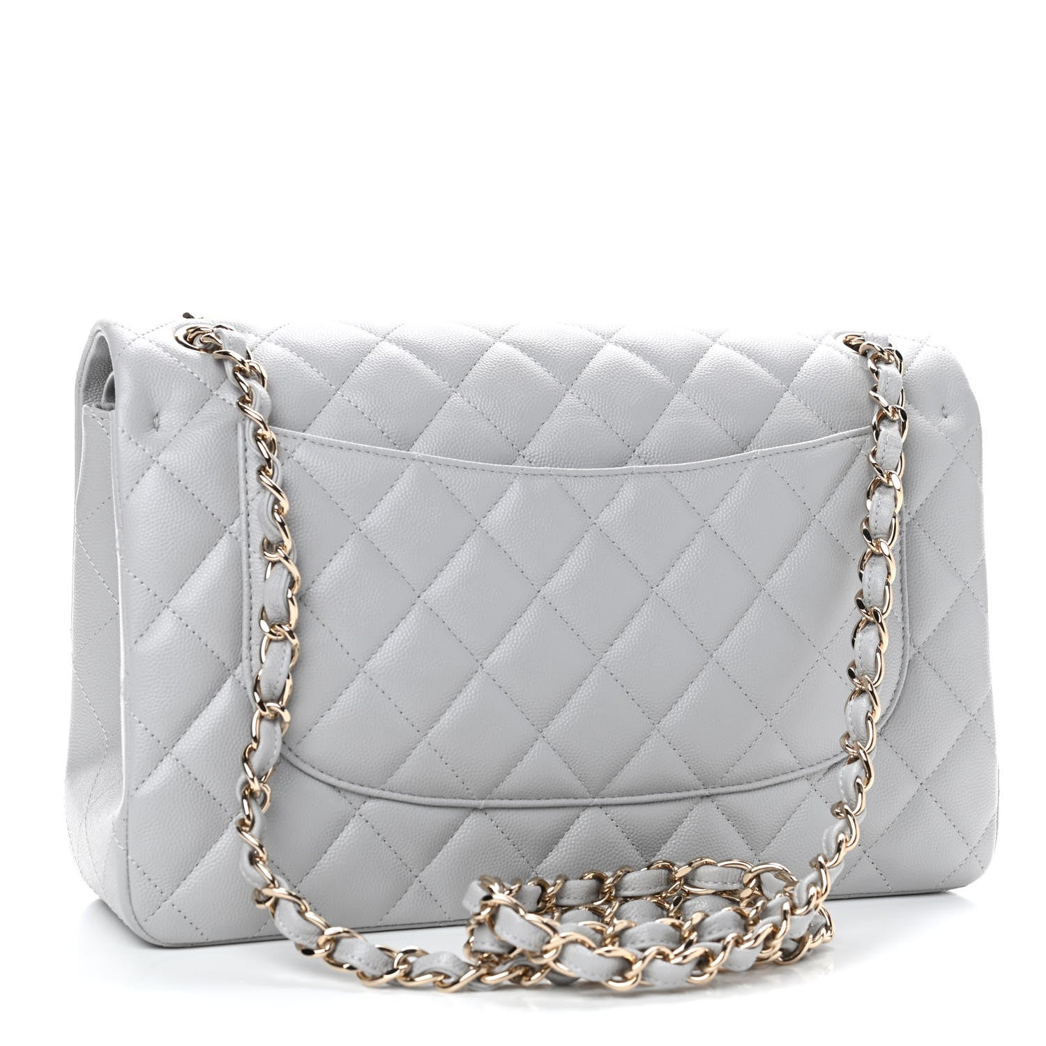 Chanel Caviar Quilted Jumbo Double Flap Grey 2 of 4