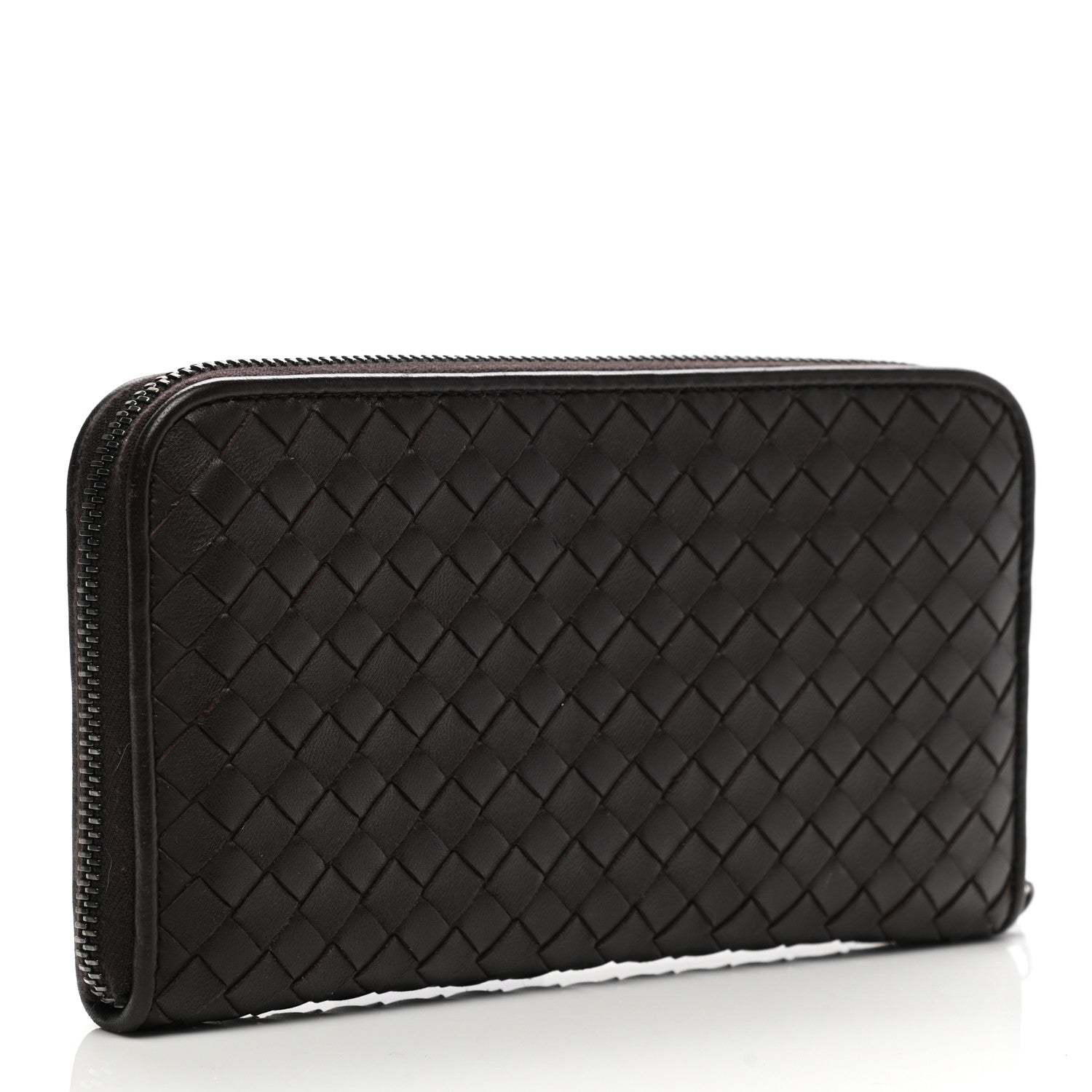 Bottega Veneta Goatskin Intrecciato Zip Around Wallet Brown 3 of 10