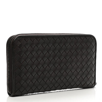 Bottega Veneta Goatskin Intrecciato Zip Around Wallet Brown 3 of 10