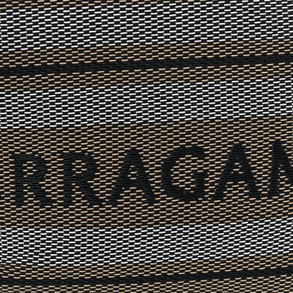 Salvatore Ferragamo Raffia Striped Logo Tote Bag Beige Optic White Black 7 of 10