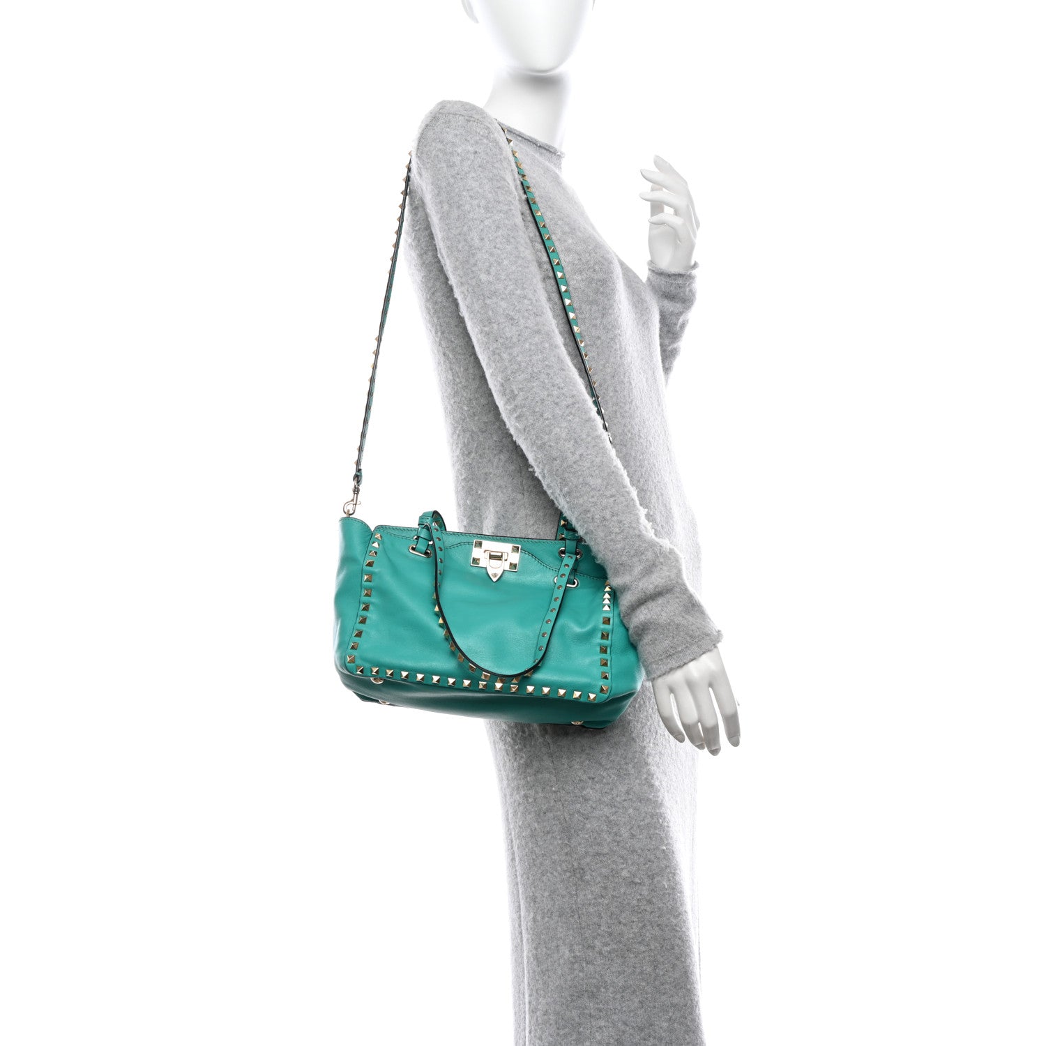 Valentino Garavani Vitello Small Rockstud Tote Colibri 2 of 14