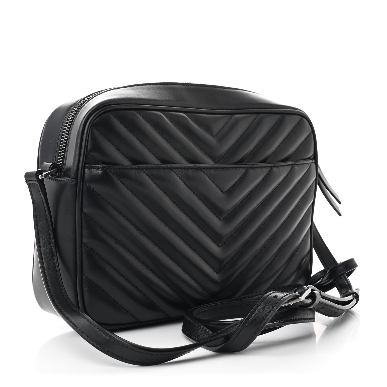 Saint Laurent Calfskin Matelasse Monogram Lou Camera Bag Black 3 of 10