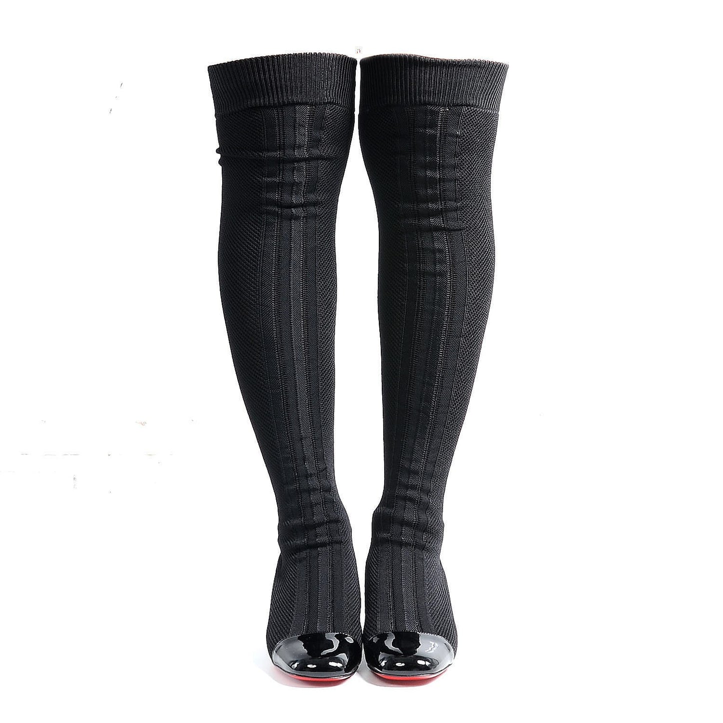 Maille Tricot Patent Trebiba 35 Sock Boots 37 Black