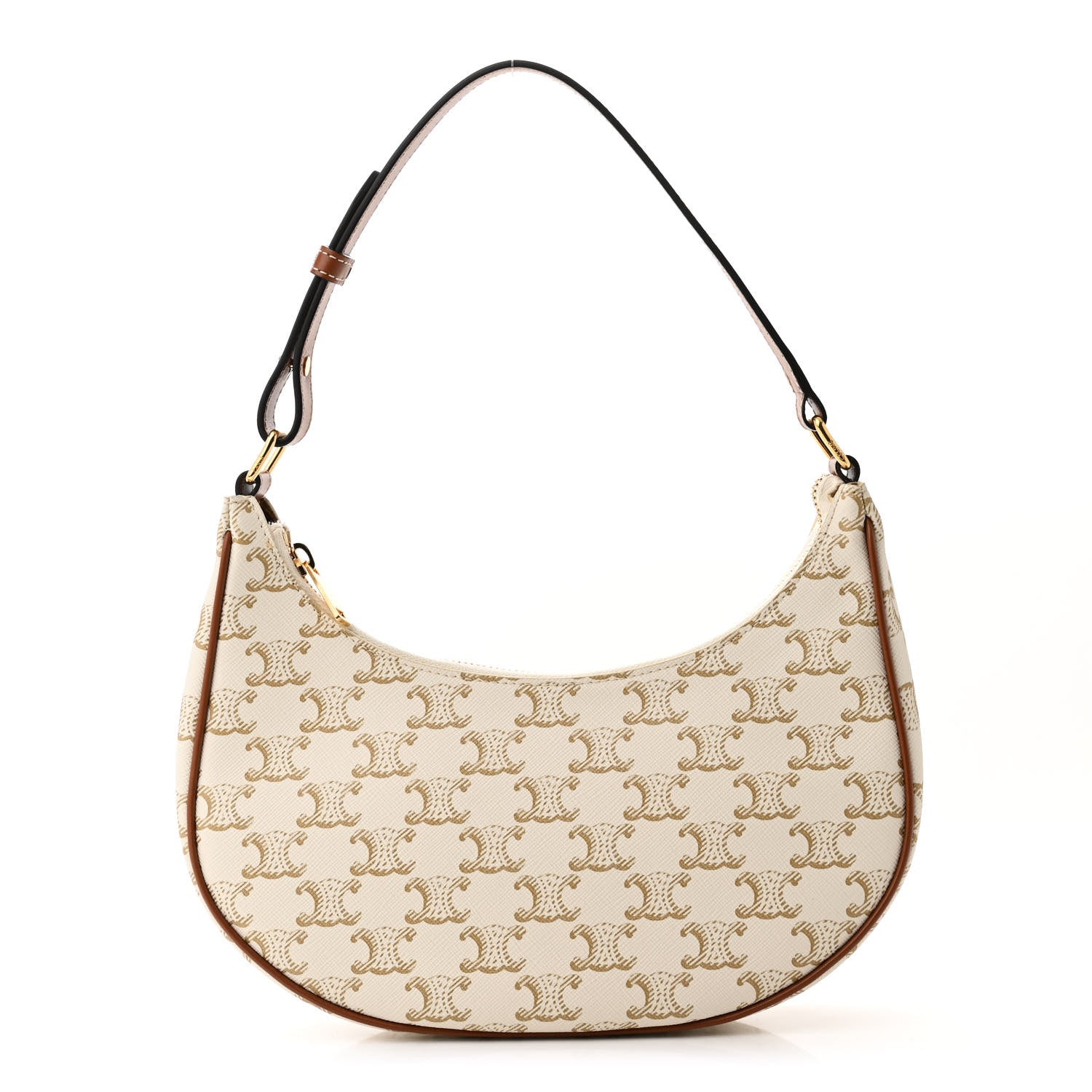 Celine Canvas Calfskin Ava Triomphe Shoulder Bag White 1 of 10