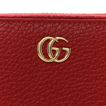 Gucci Dollar Calfskin GG Marmont Zip Around Wallet Hibiscus Red 9 of 10