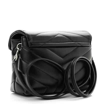 Saint Laurent Calfskin Y Quilted Monogram Toy Loulou Crossbody Bag Black 3 of 12