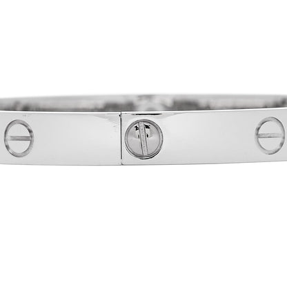 Cartier 18K White Gold 4 Diamond LOVE Bracelet 18 3 of 7