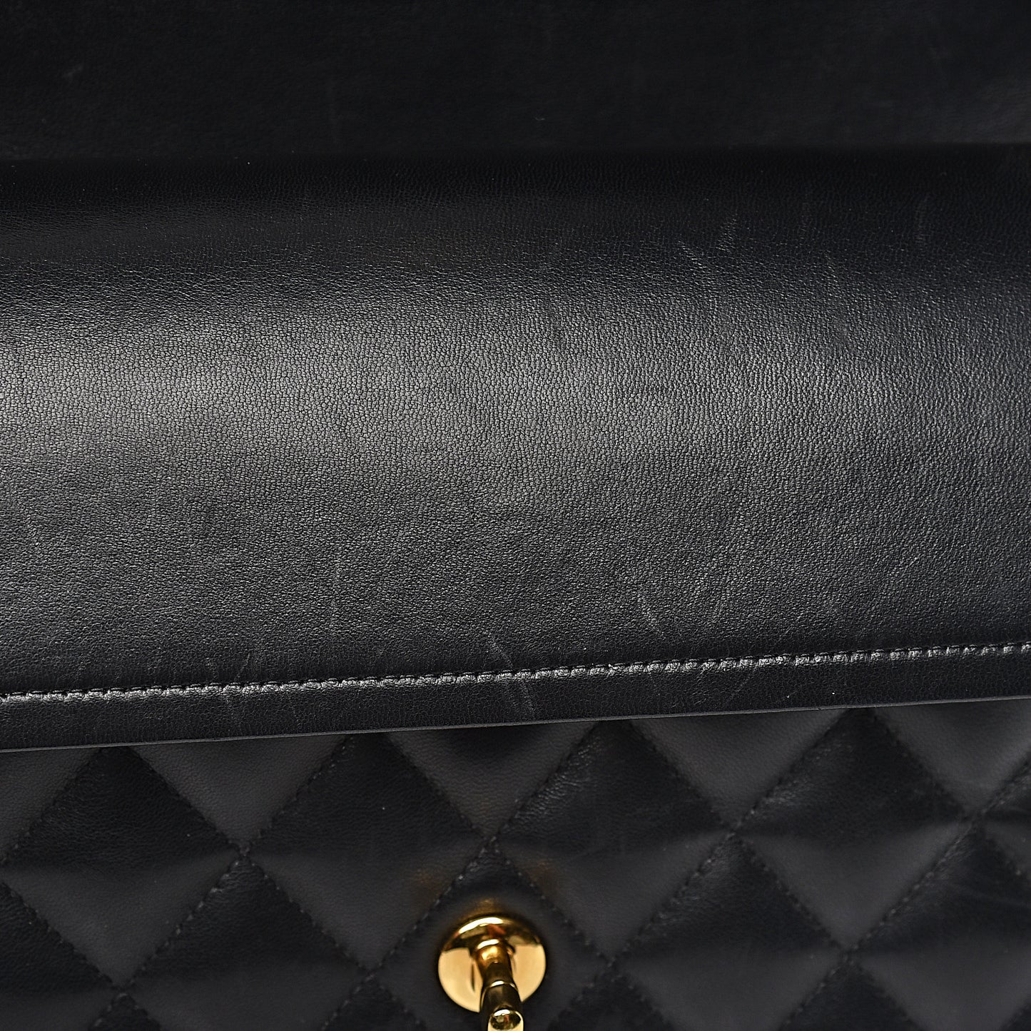 Lambskin Quilted Jumbo Double Flap Black